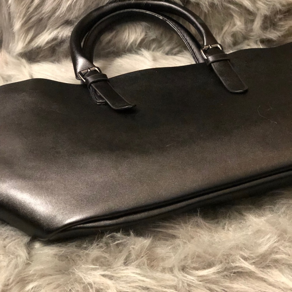 N.A.J.G. Black Faux Leather Handbag